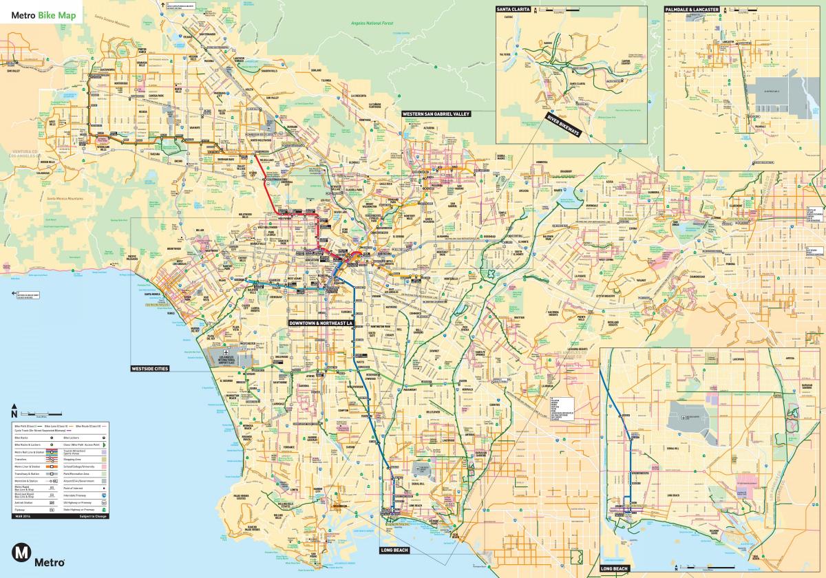 карта велосипедных дорожек Лос-Анджелеса