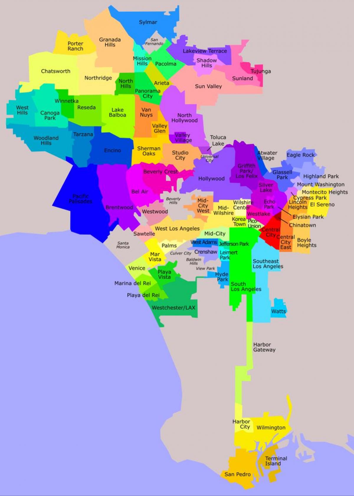 карта района Лос-Анджелеса