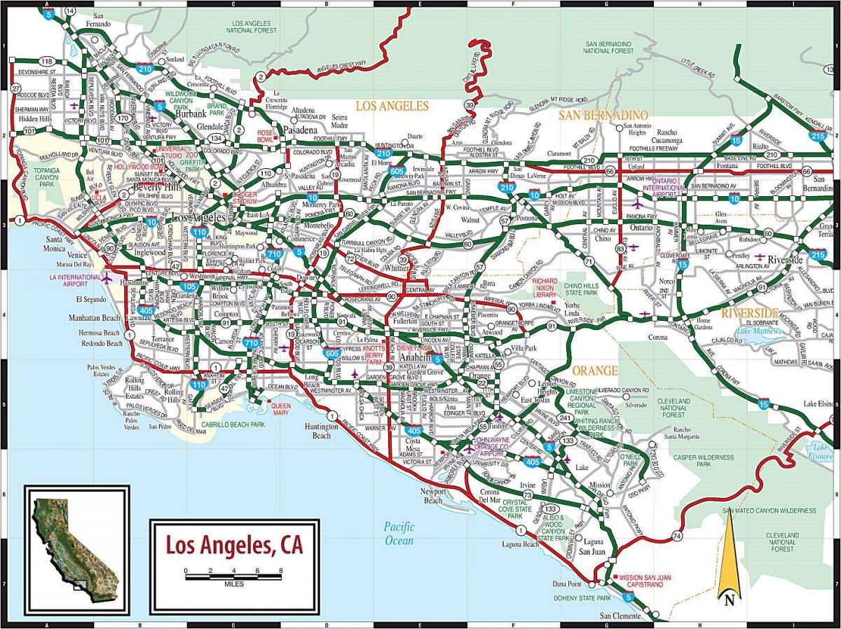 дорожная карта Лос-Анджелеса