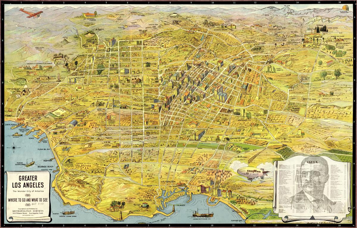 антикварная карта Лос-Анджелеса